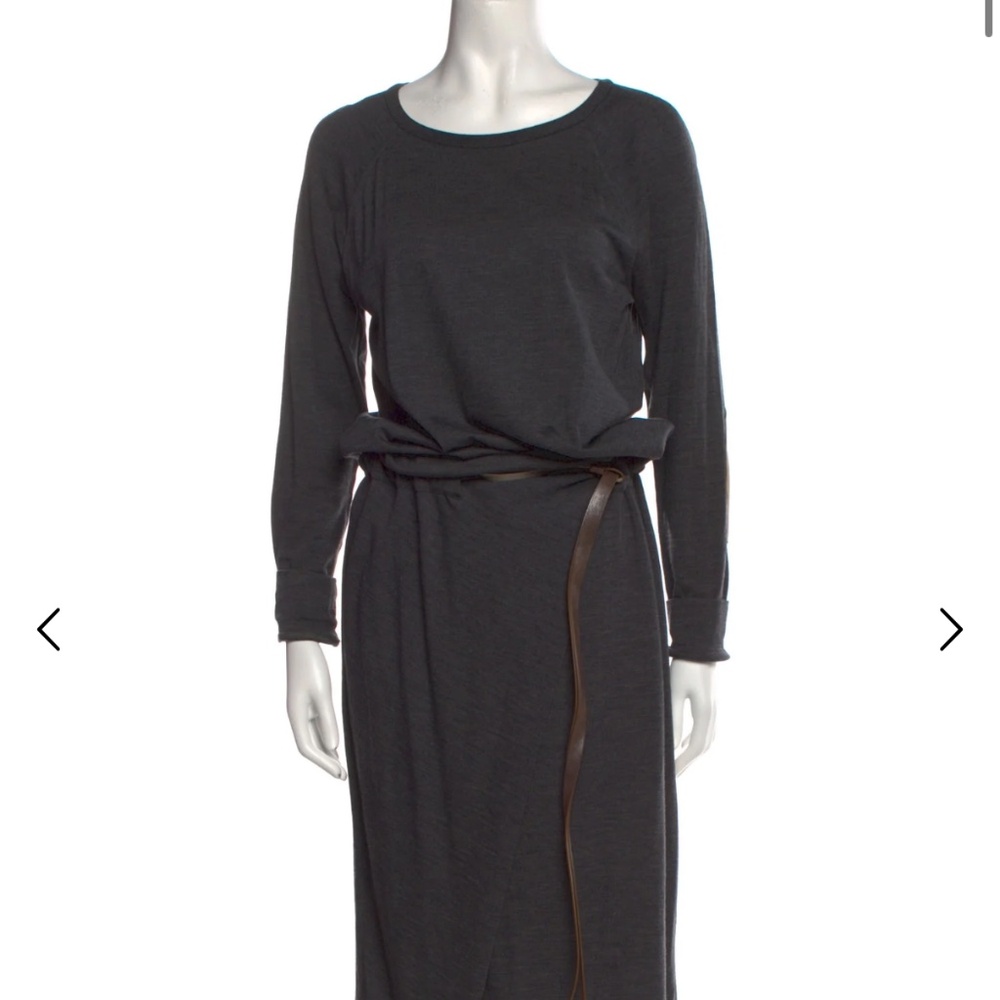 Brunello Cucinelli Long Sleeve Sweater Dress Grey - fits M/L